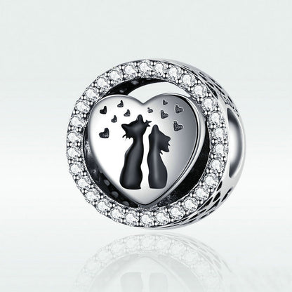 Bracciale in argento con charm gatto