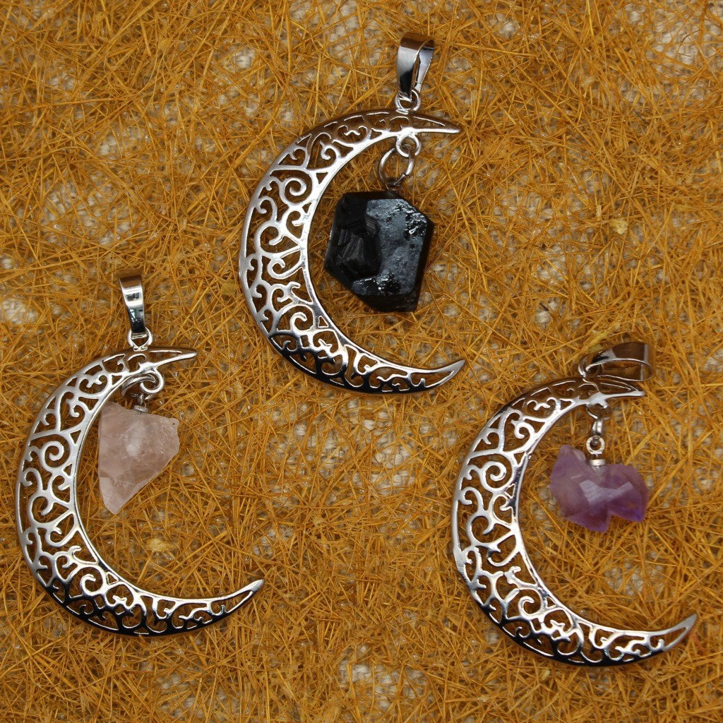 Collana luna tormalina nera