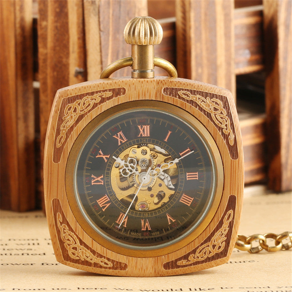 Orologio da tasca in mogano