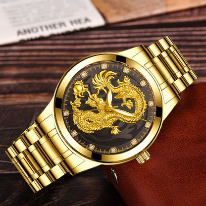 Orologio drago dorato stile cinese