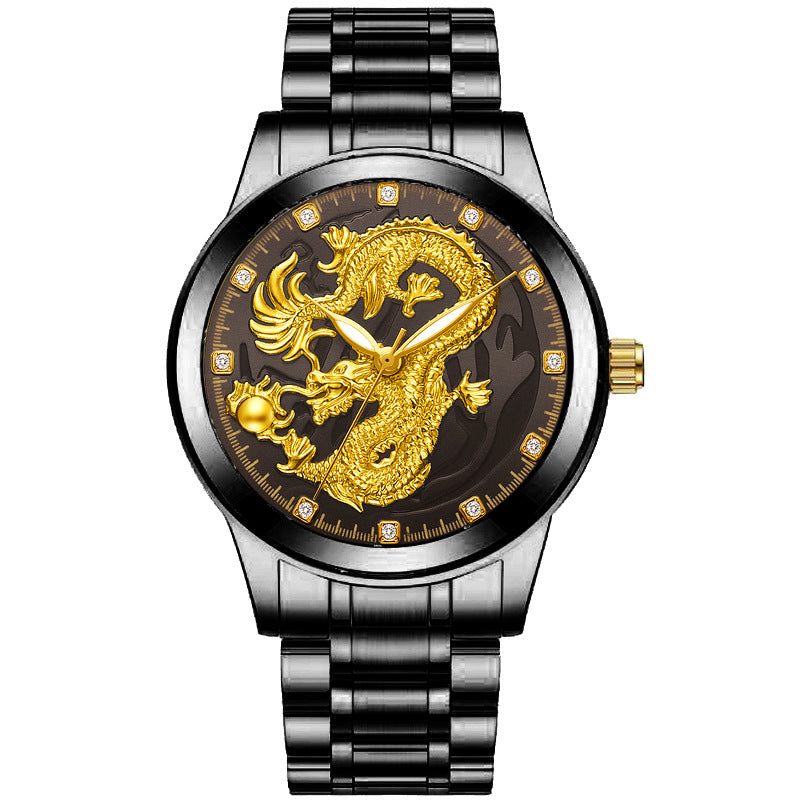 Orologio drago dorato stile cinese