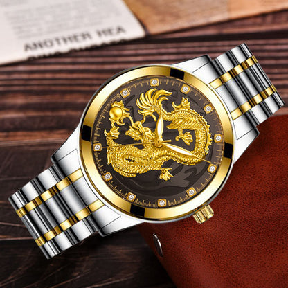 Orologio drago dorato stile cinese