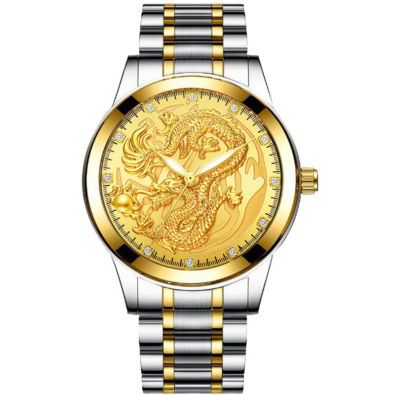 Orologio drago dorato stile cinese