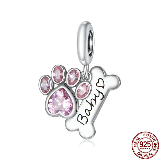 Charm zampa di cane argento