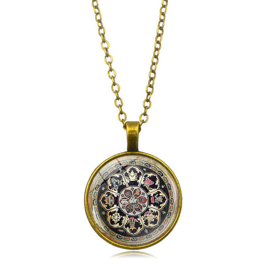 Collana mandala con gemma