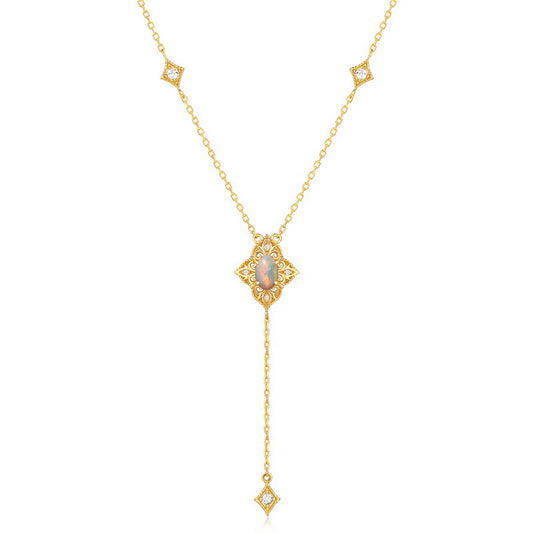 Collana opale e pizzo vintage