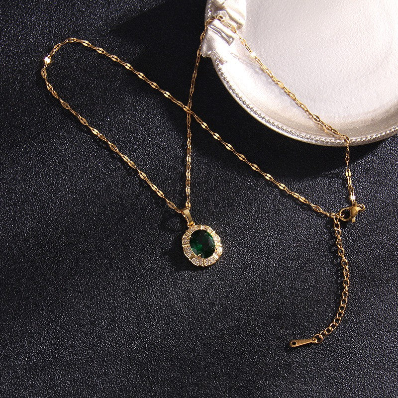 Collana titanio smeraldo