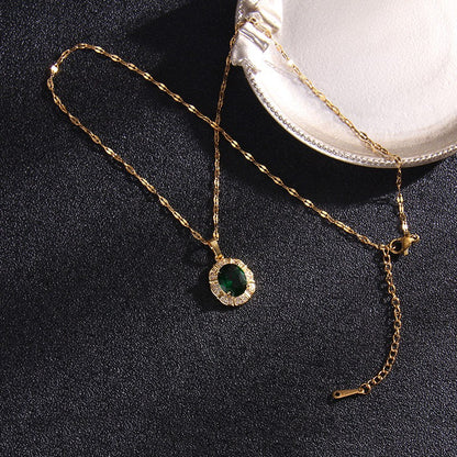 Collana titanio smeraldo