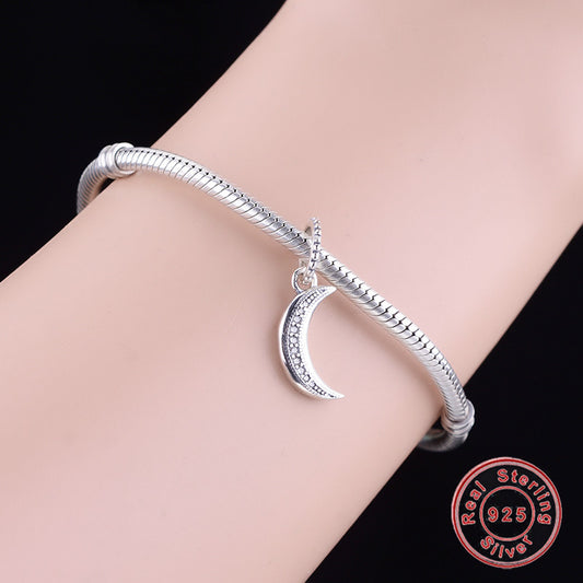 Ciondolo luna crescente argento