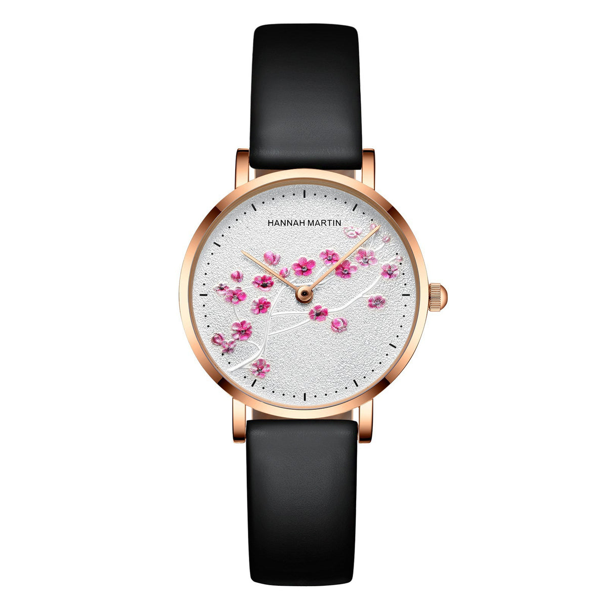 Orologio oro rosa fiore di prugna