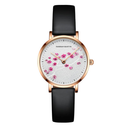 Orologio oro rosa fiore di prugna