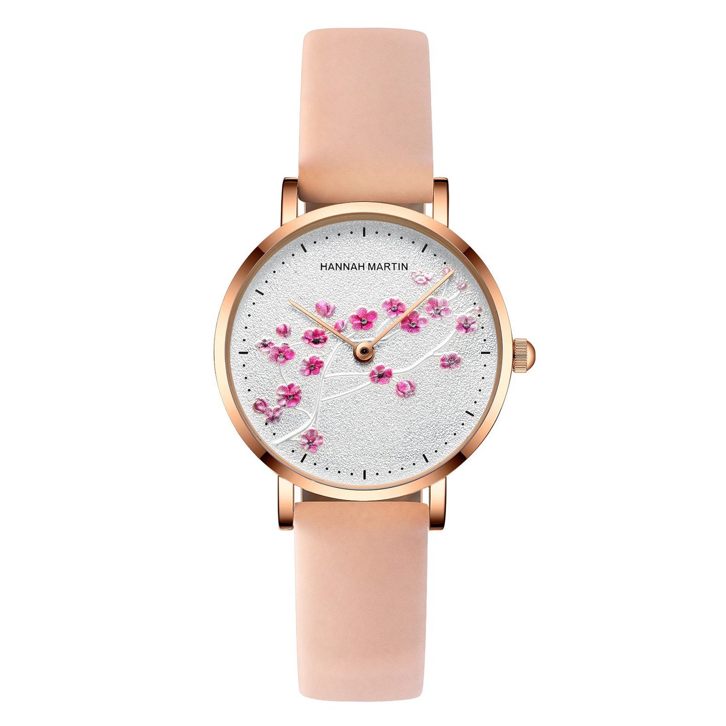 Orologio oro rosa fiore di prugna