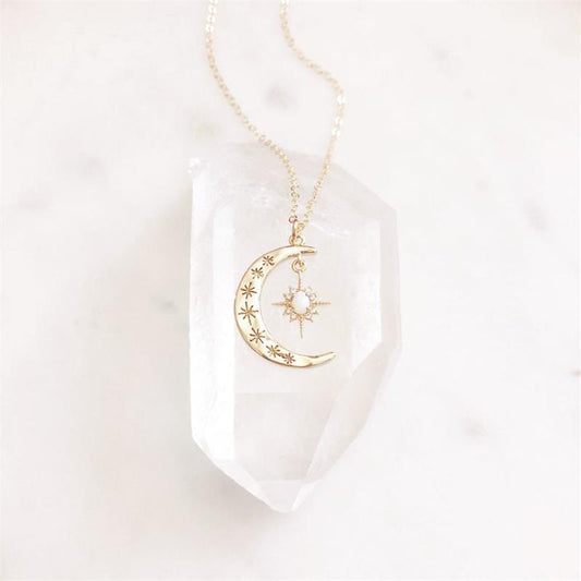 Collana opale stelle luna