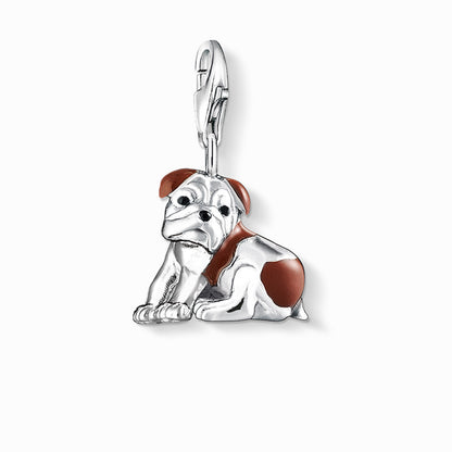 Charm bulldog argento