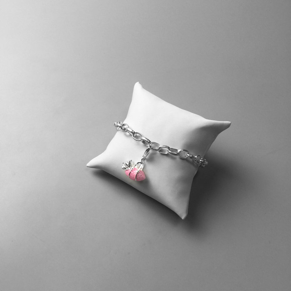 Charm bulldog argento