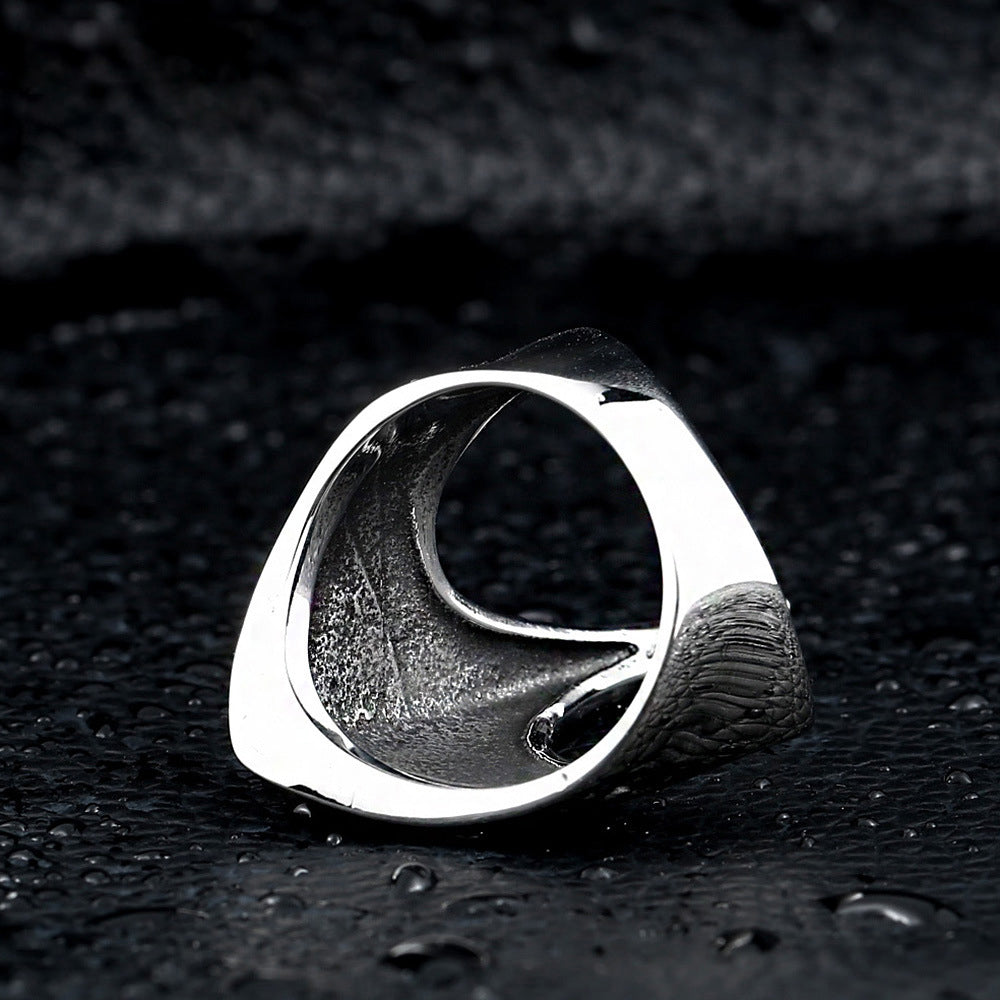 Anello titanio inciso