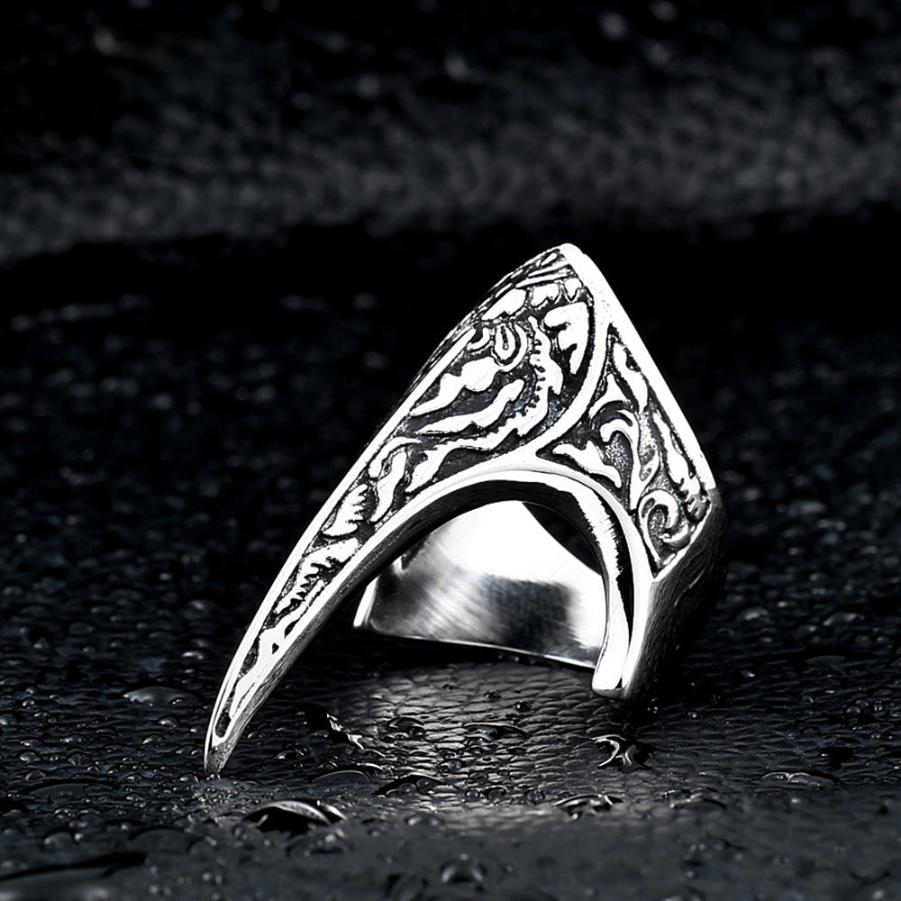 Anello titanio inciso