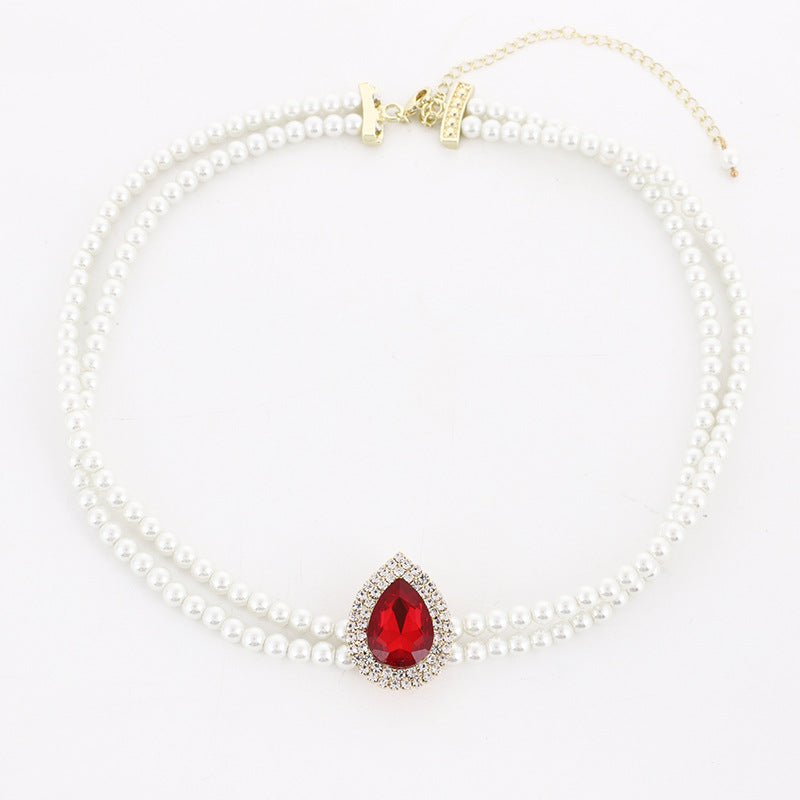 Collana perla rubino
