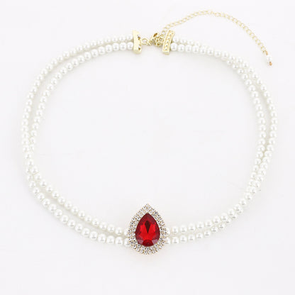 Collana perla rubino