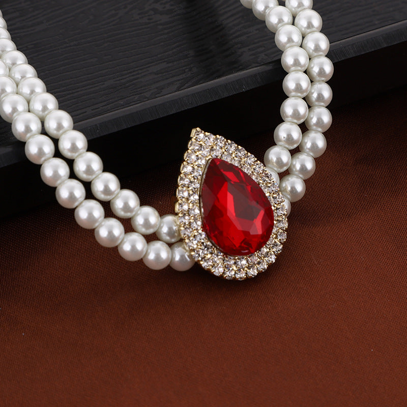 Collana perla rubino