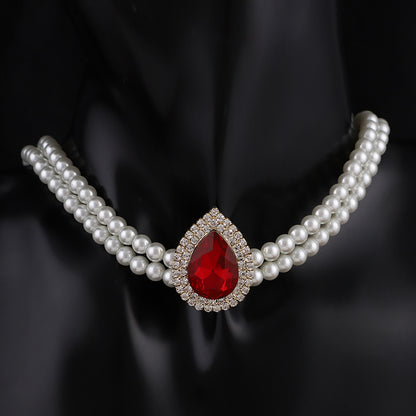 Collana perla rubino