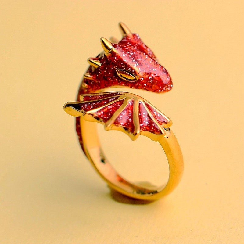 Anello drago smaltato per indice