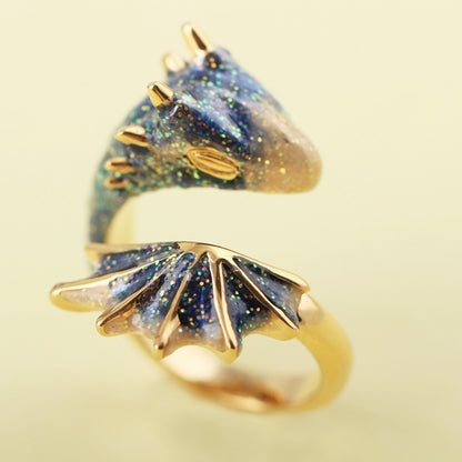 Anello drago smaltato per indice