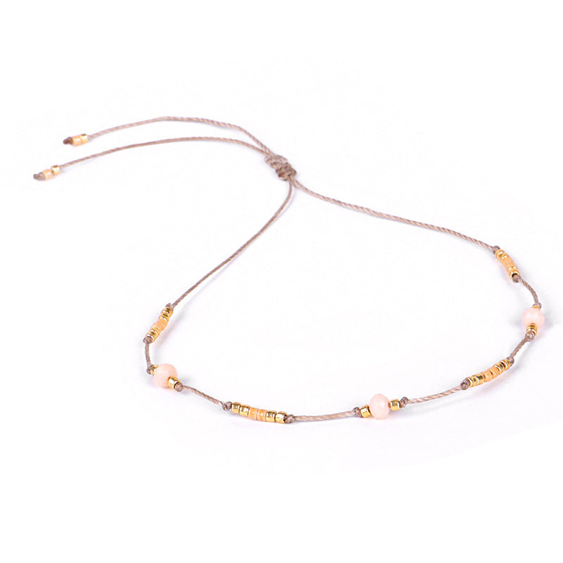 Cavigliera boho perline riso