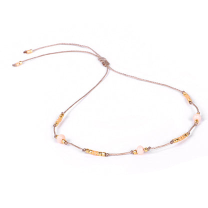 Cavigliera boho perline riso
