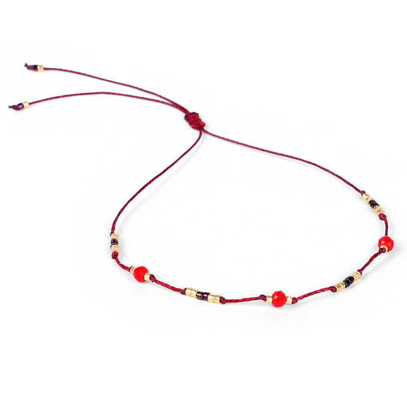 Cavigliera boho perline riso