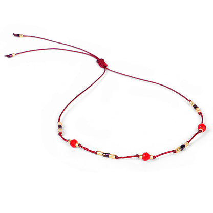 Cavigliera boho perline riso