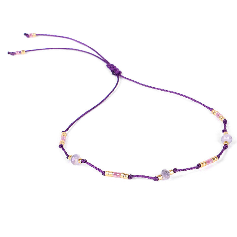 Cavigliera boho perline riso