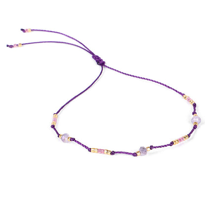 Cavigliera boho perline riso