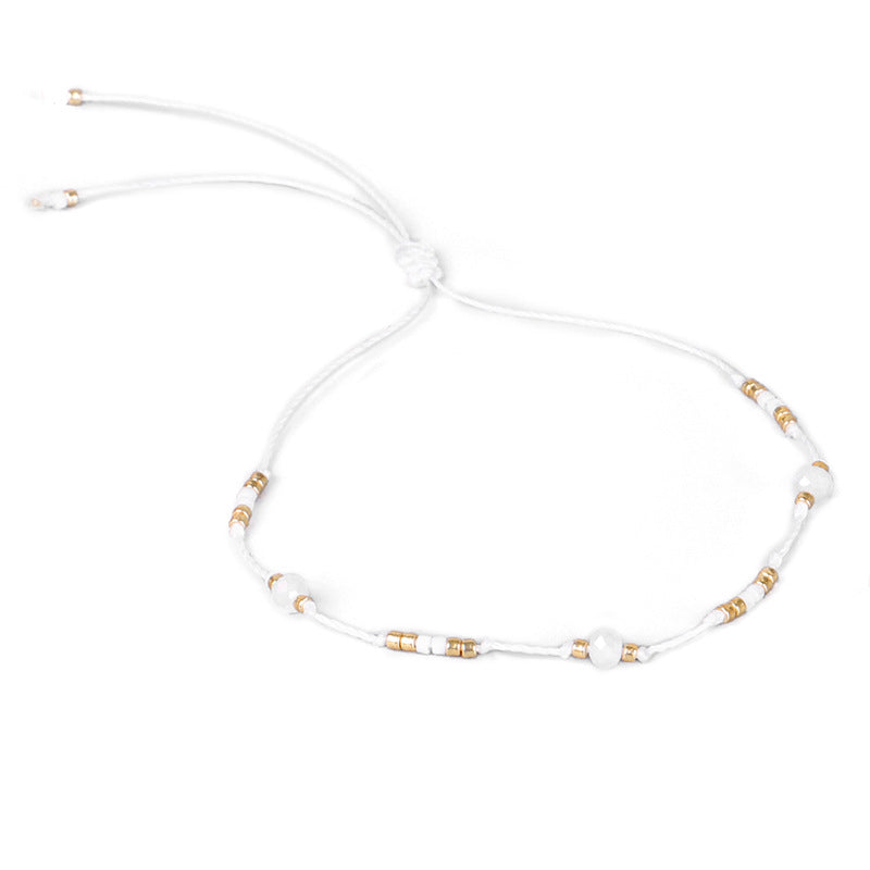 Cavigliera boho perline riso