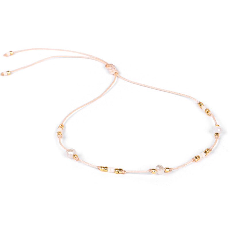 Cavigliera boho perline riso