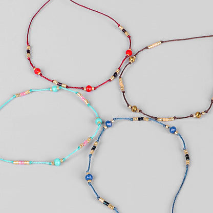 Cavigliera boho perline riso