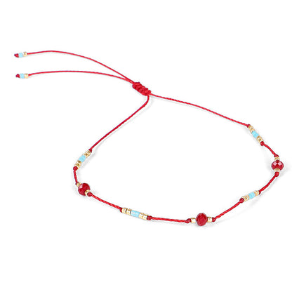 Cavigliera boho perline riso