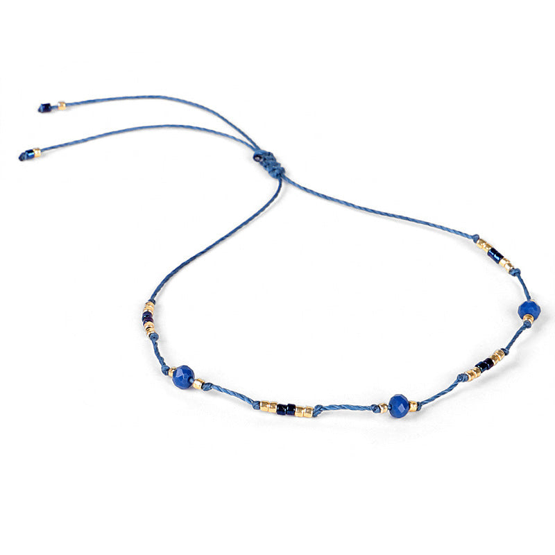 Cavigliera boho perline riso