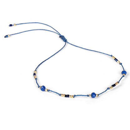 Cavigliera boho perline riso