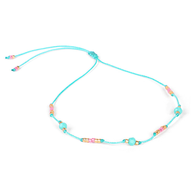 Cavigliera boho perline riso