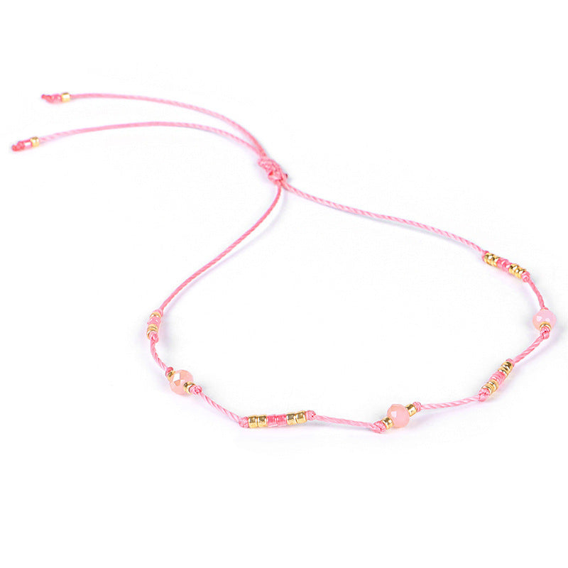 Cavigliera boho perline riso