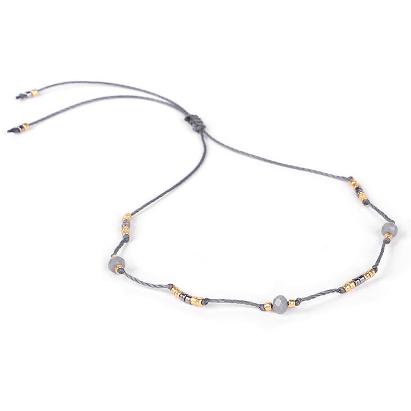 Cavigliera boho perline riso