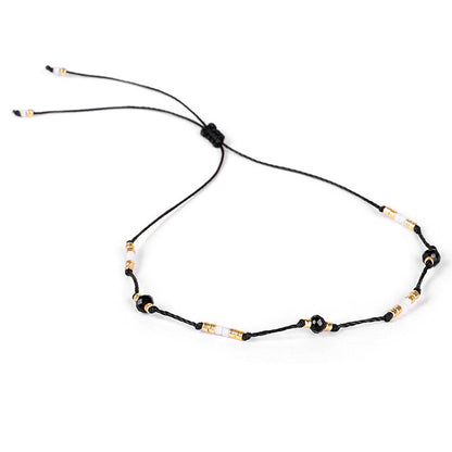 Cavigliera boho perline riso