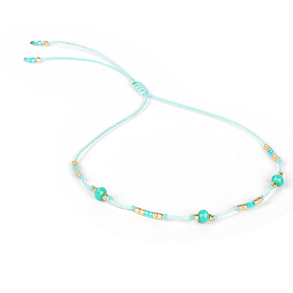 Cavigliera boho perline riso