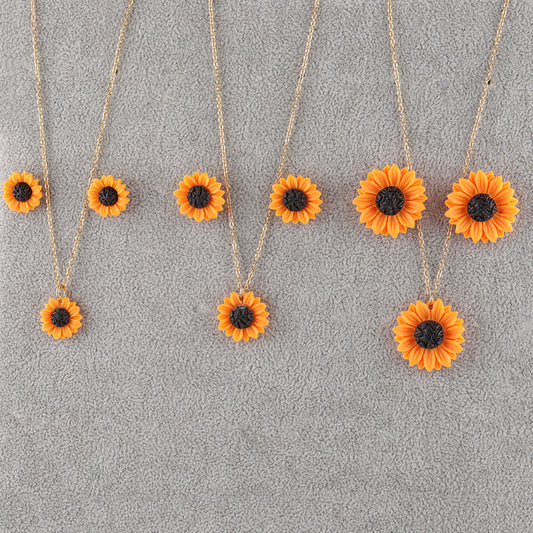Set collana e orecchini girasole