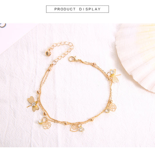 Cavigliera libellula strass