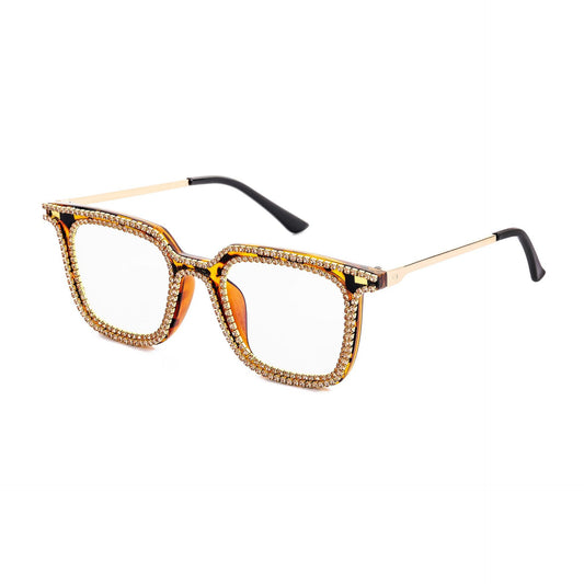 Occhiali da sole quadrati leopard strass