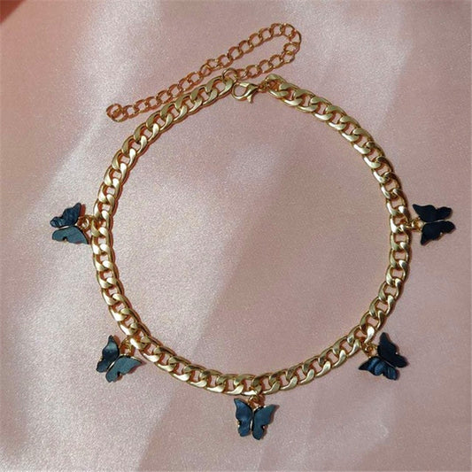 Collana farfalla acrilica acciaio