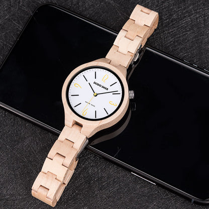 Orologio di legno luminoso
