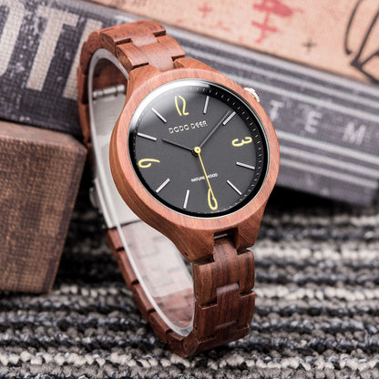 Orologio di legno luminoso